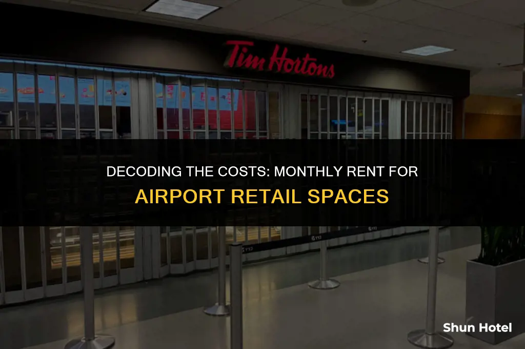 how much does airport retail space cost per month