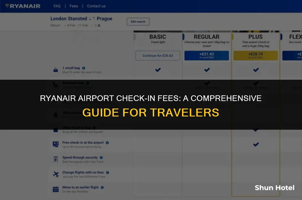 how much does ryanair charge to check in at airport