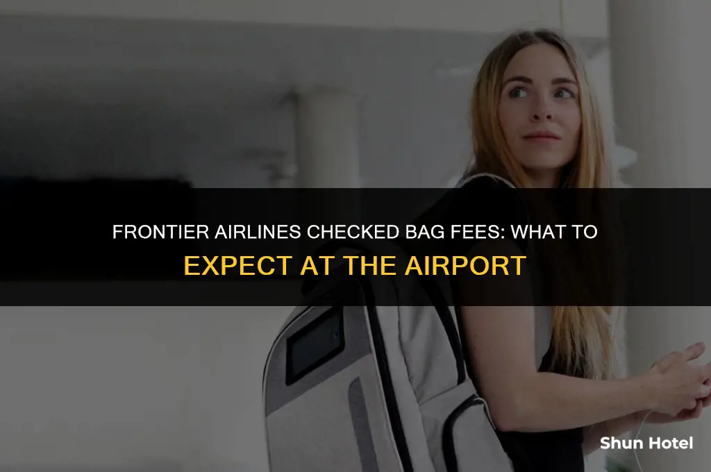 how much for frontier checked bag at airport