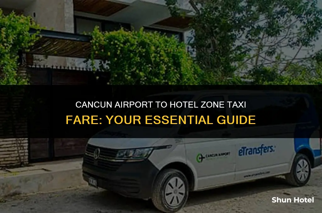 how much for taxi from cancun airport to hotel zone