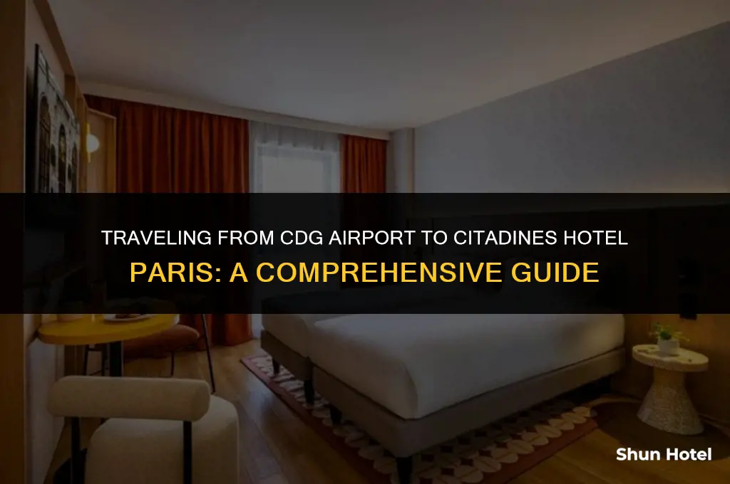 how much from cdg airport to citadines hotel paris