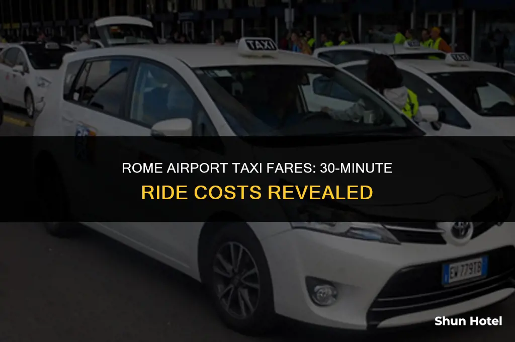 how much is a 30 minute taxi in rome airport