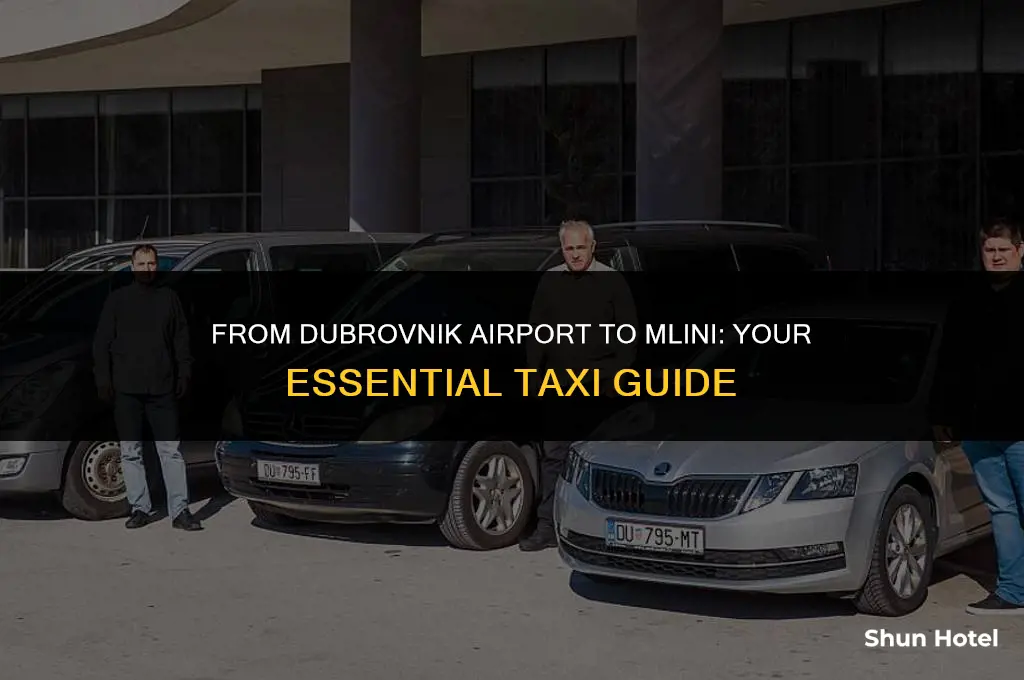 how much is a taxi from dubrovnik airport to mlini