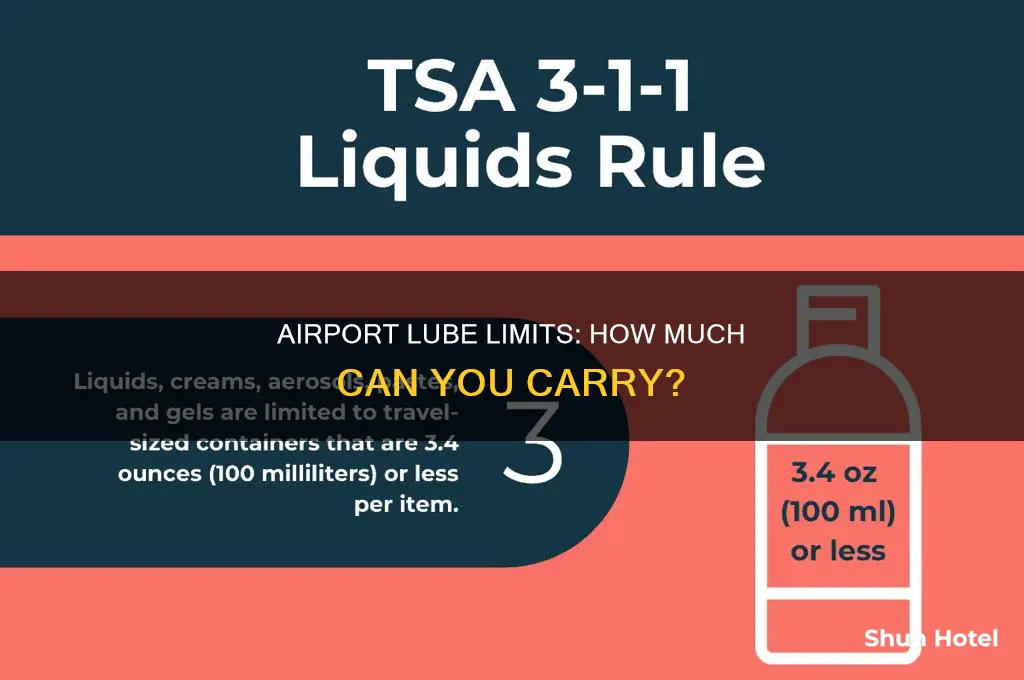 how much lube can you bring to the airport