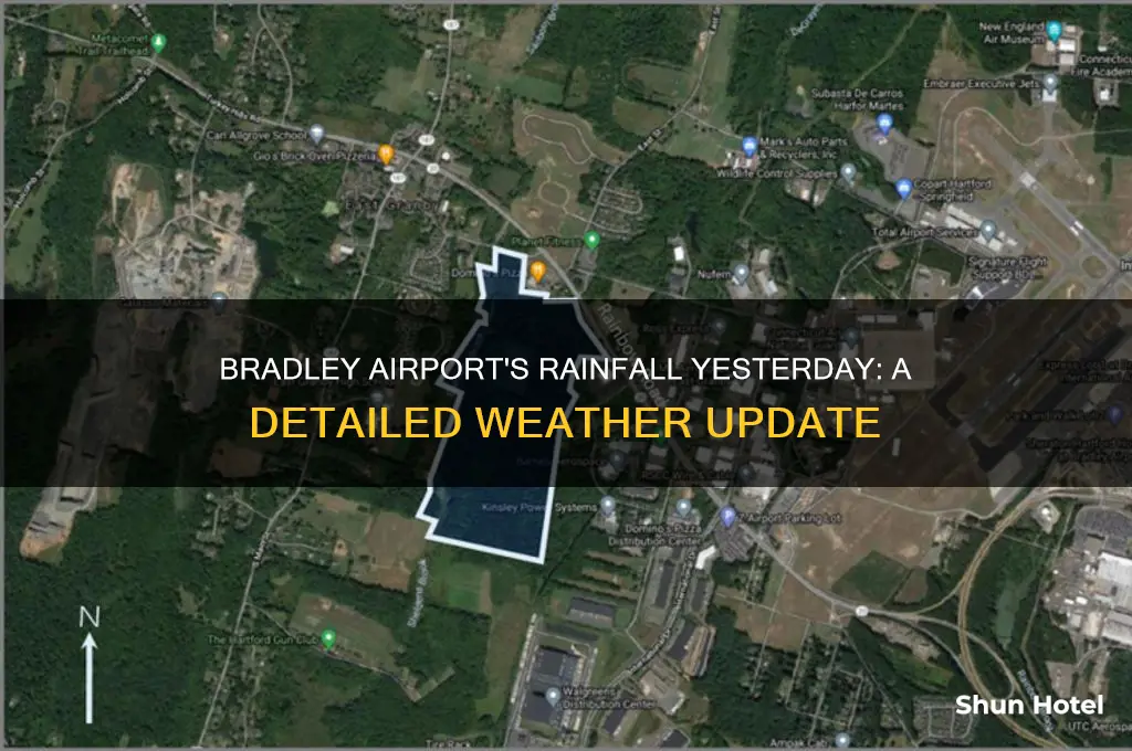 how much rain did bradley airport get yesterday
