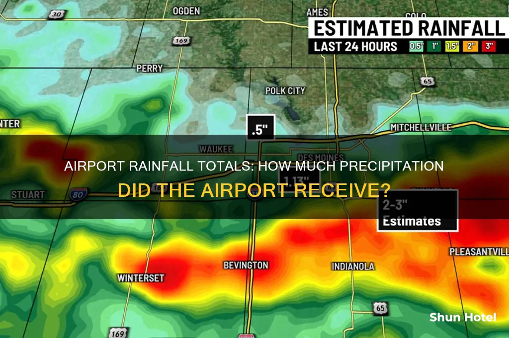 how much rain did the airport get