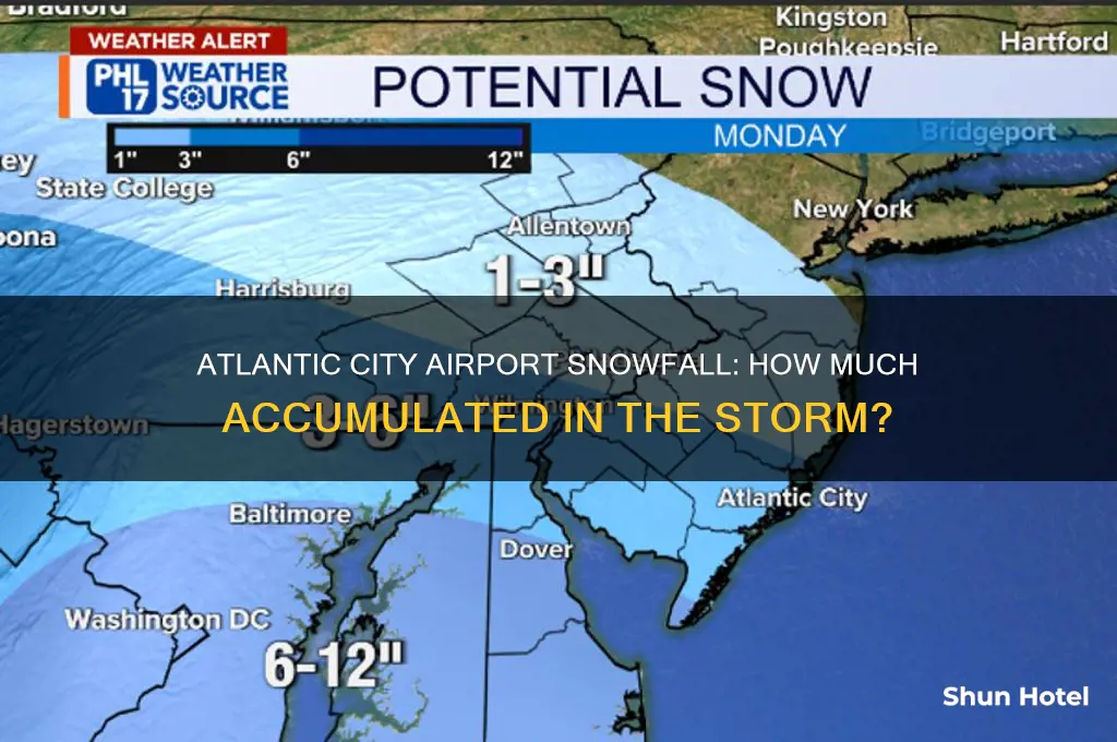 how much snow did atlantic city airport get