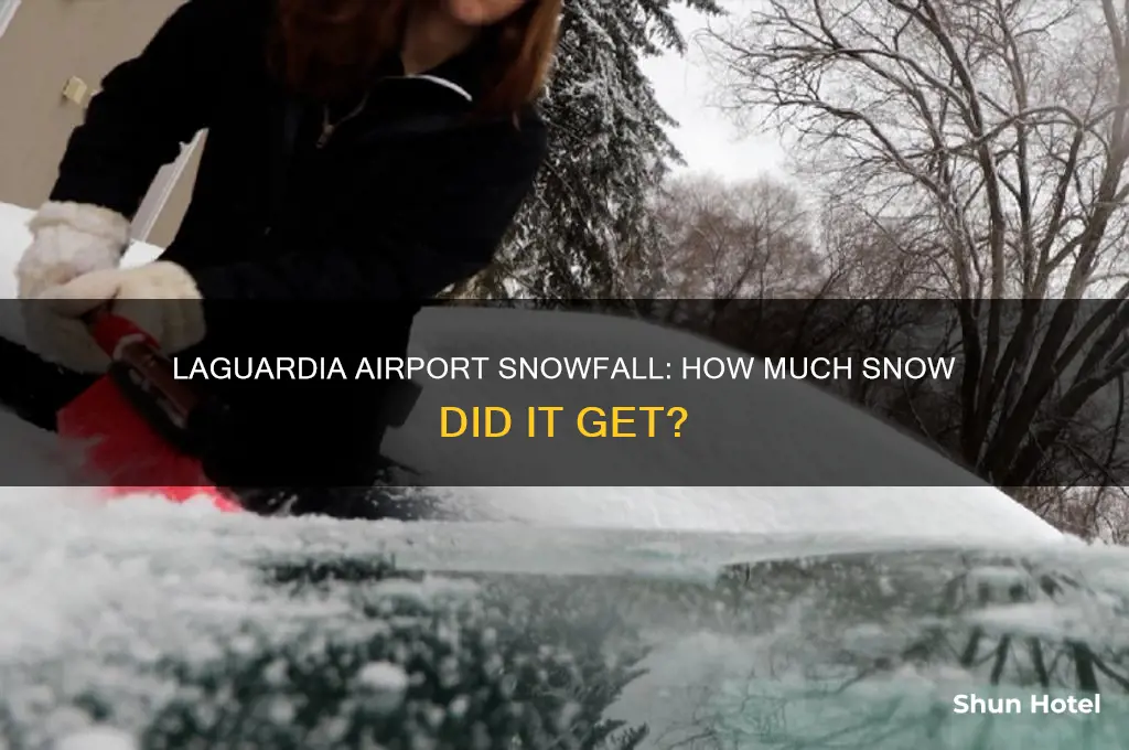 how much snow did laguardia airport get