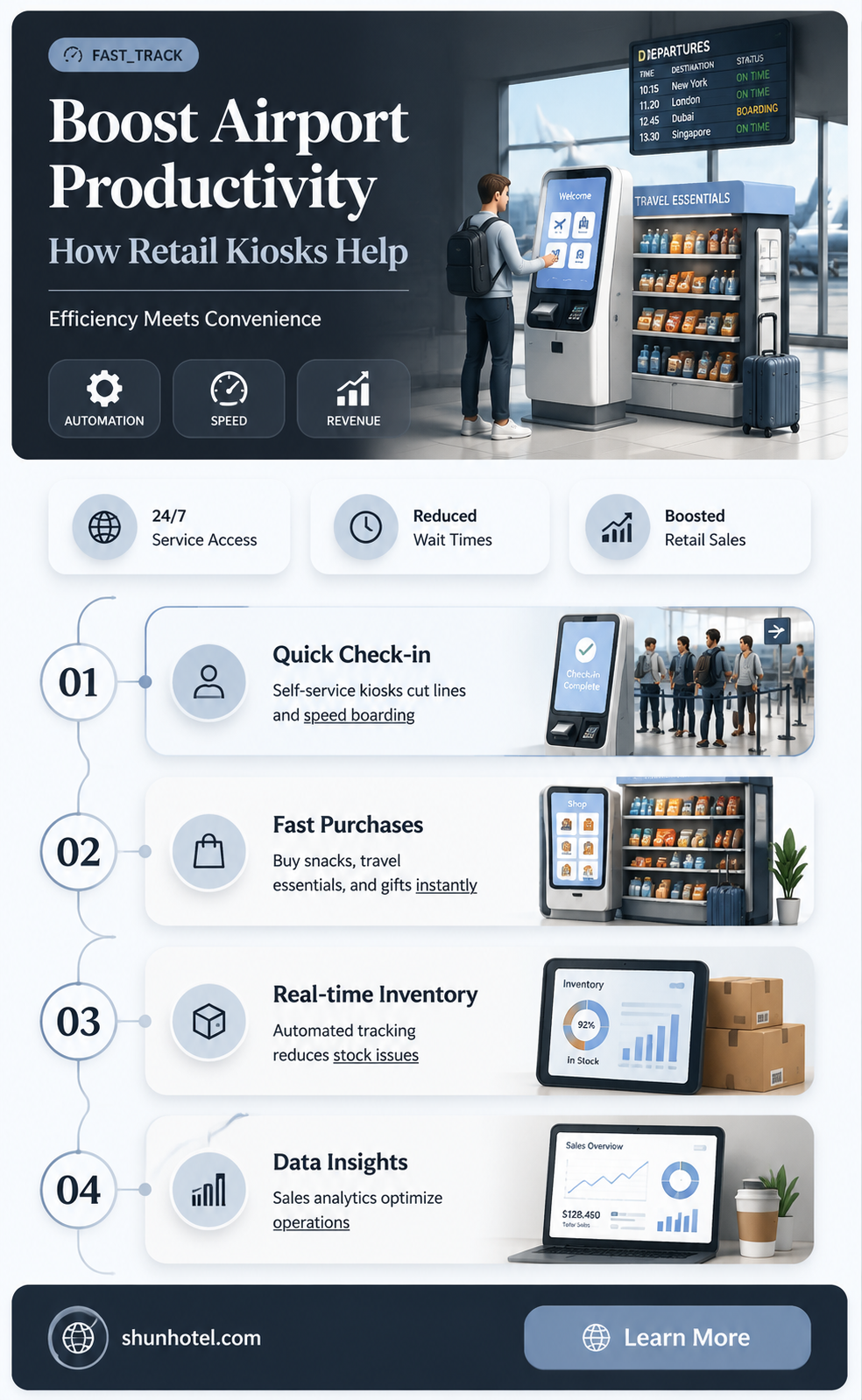 are retail kiosks productive in airports