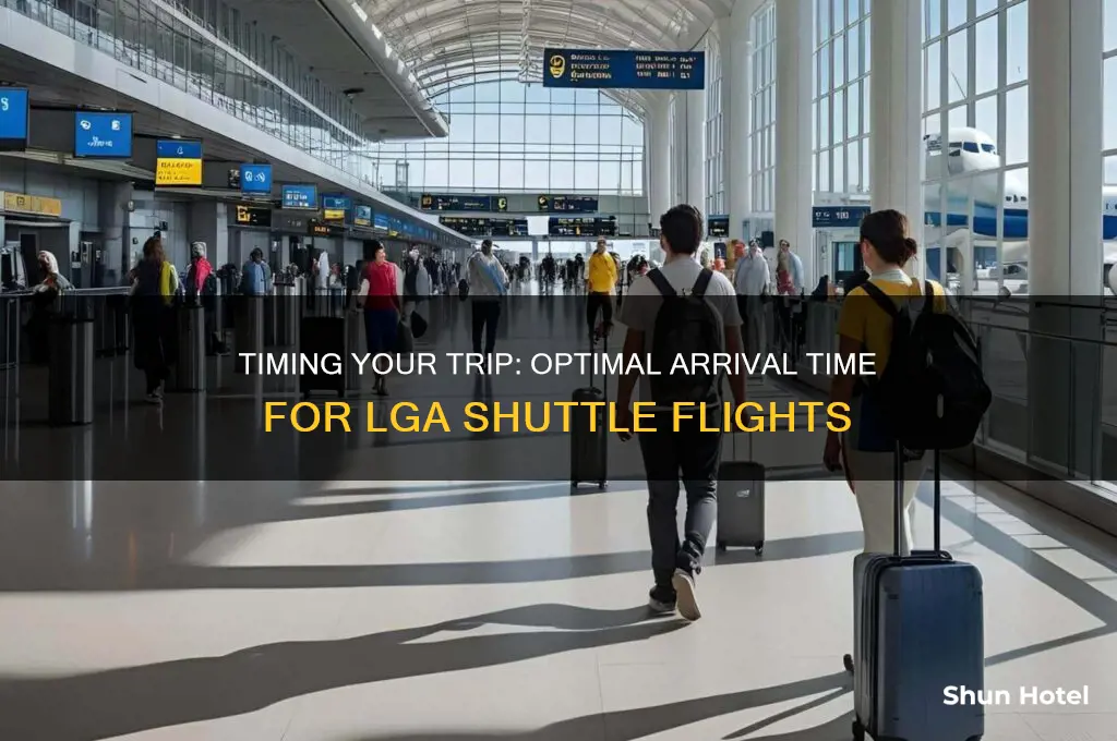 how soon to get to airport before lga shuttle flight