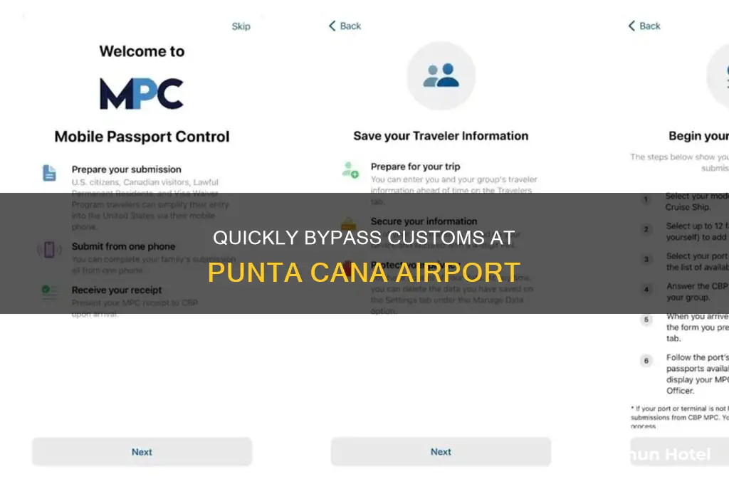 how to avoid customs line at punta cana airport
