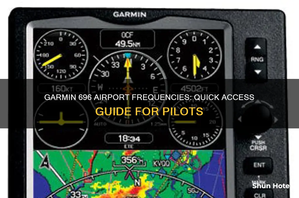 how to get airport frequencies on garmin 696