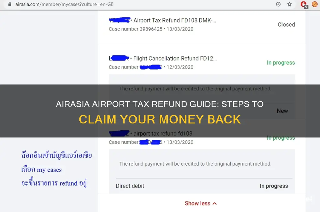 how to get airport tax refund from airasia