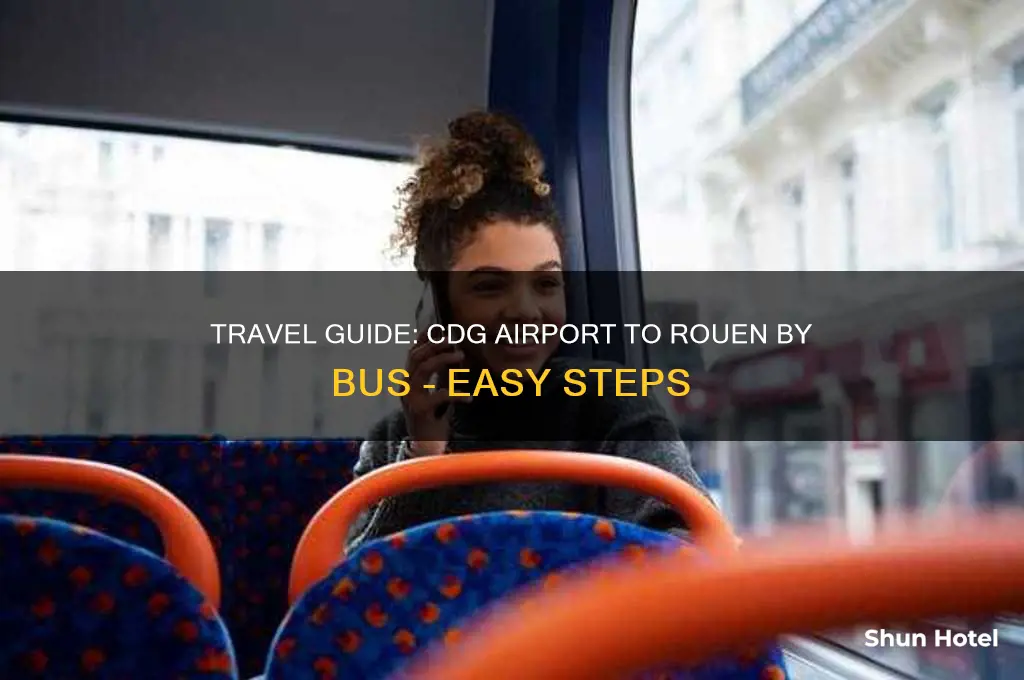 how to get cdg airport to rouen by bus