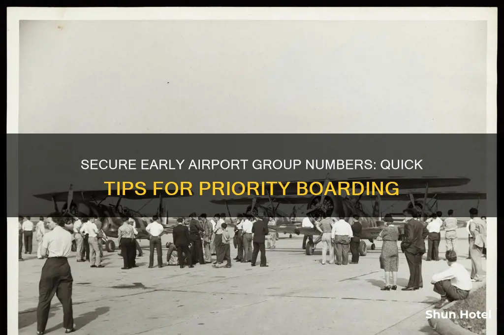 how to get early group number at airport