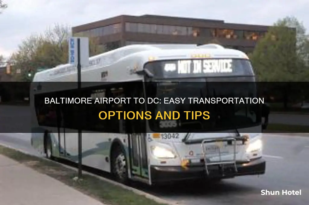 how to get from baltimore international airport to washington dc