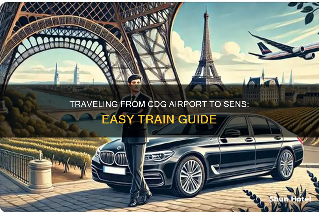 how to get from cdg airport to sens by train