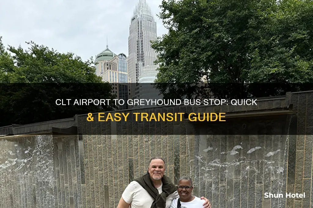 how to get from clt airport to greyhound bus stop