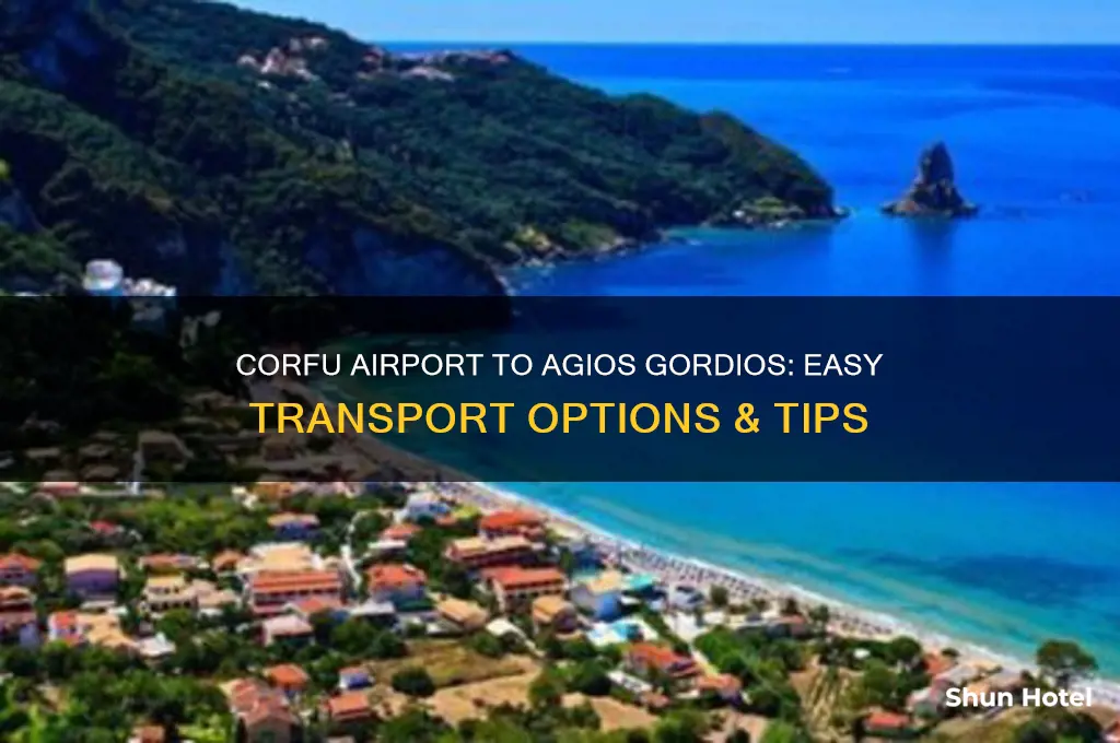 how to get from corfu airport to agios gordios