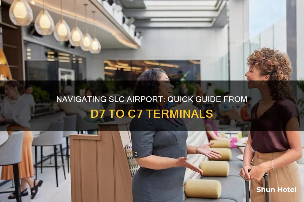 how to get from d7 to c7 at slc airport