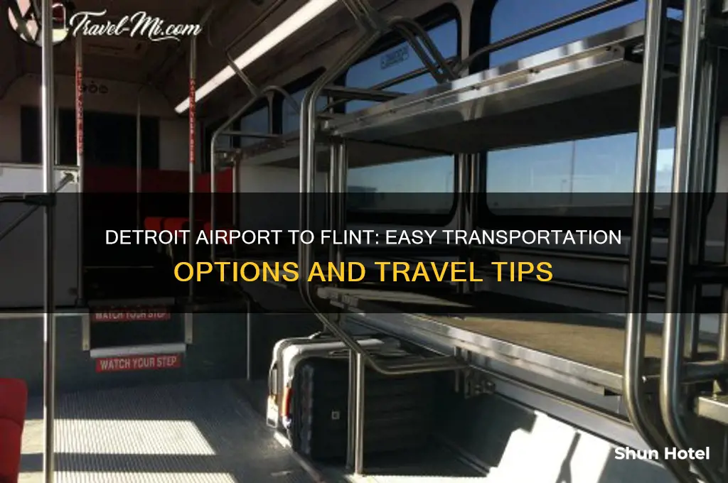 how to get from detroit airport to flint michigan