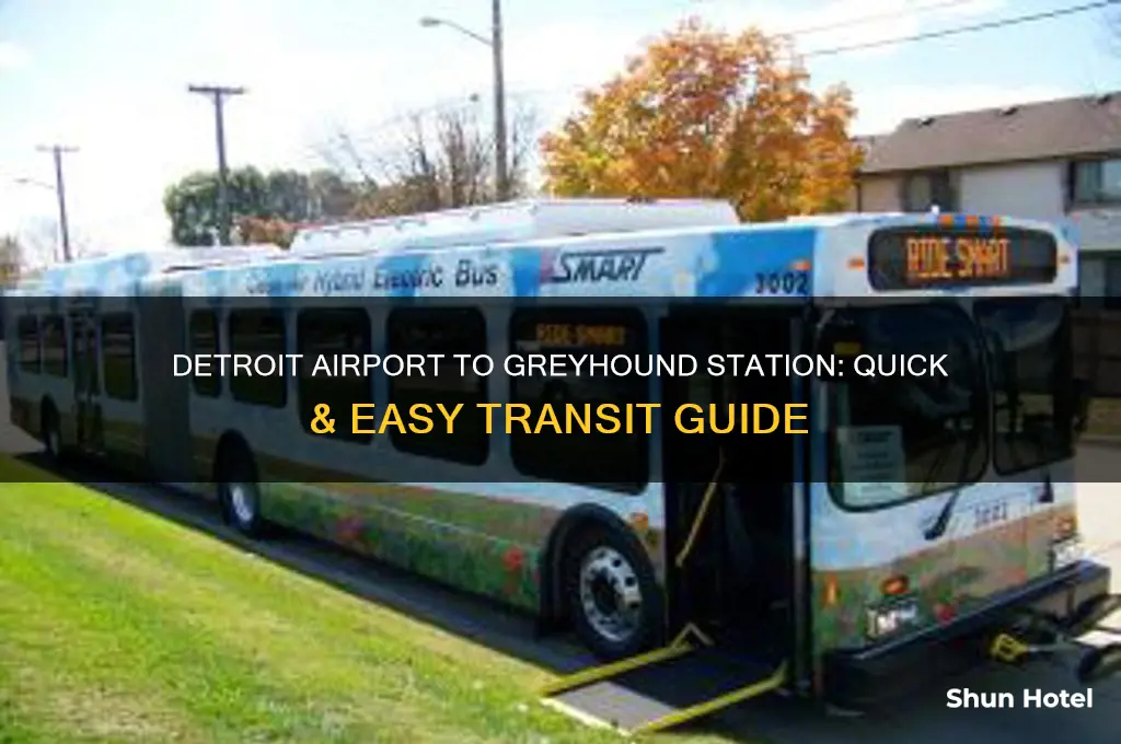how to get from detroit airport to greyhound station