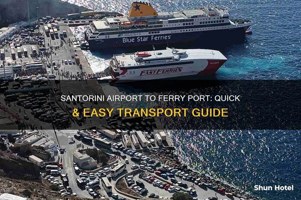 how to get from santorini airport to ferry port