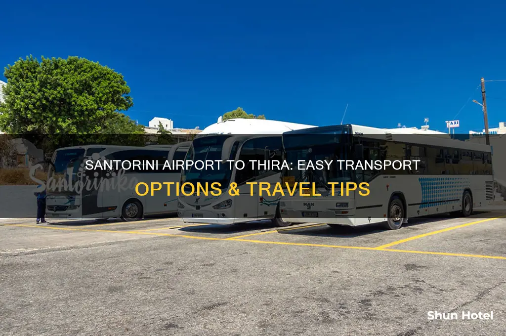 how to get from santorini airport to thira