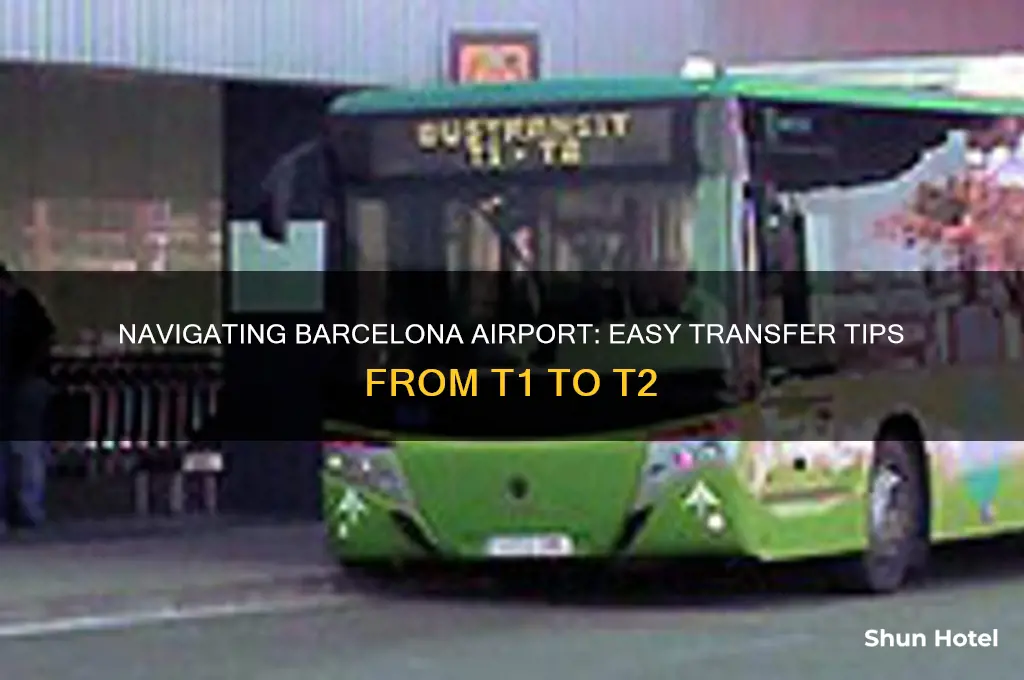 how to get from t1 to t2 barcelona airport