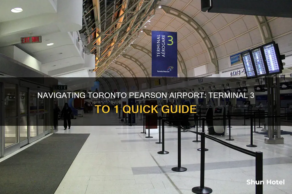 how to get from terminal3 to 1 in yyz airport