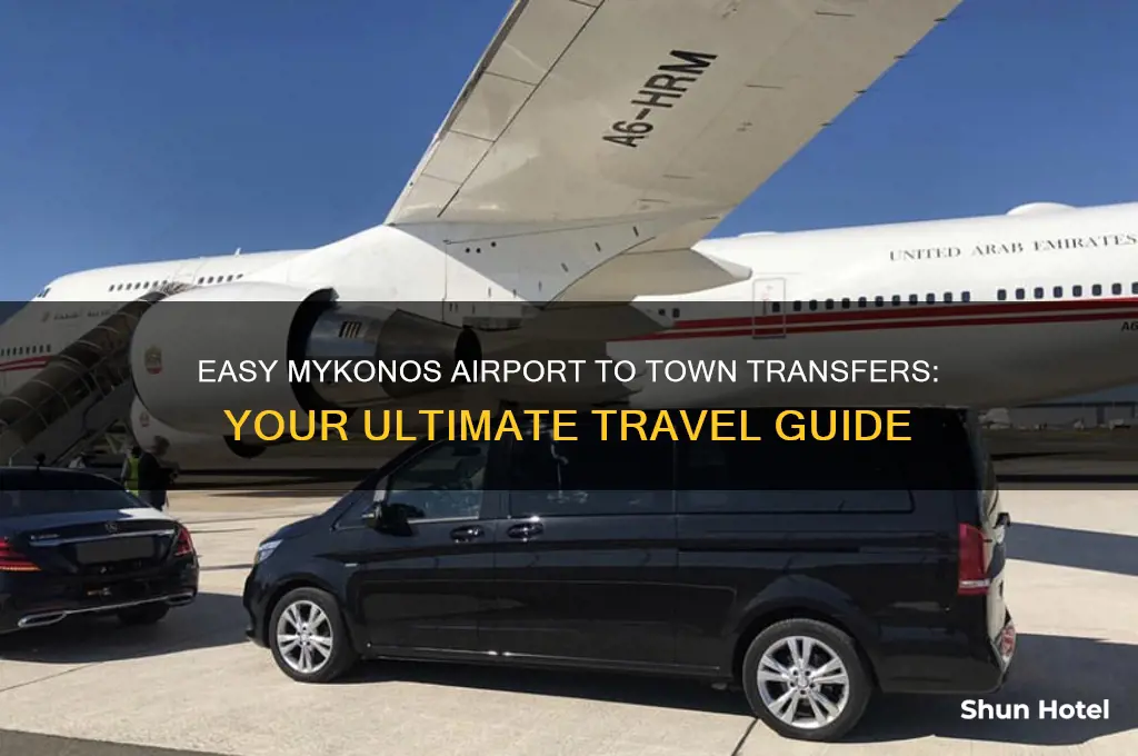 how to get from the airport to town mykonos