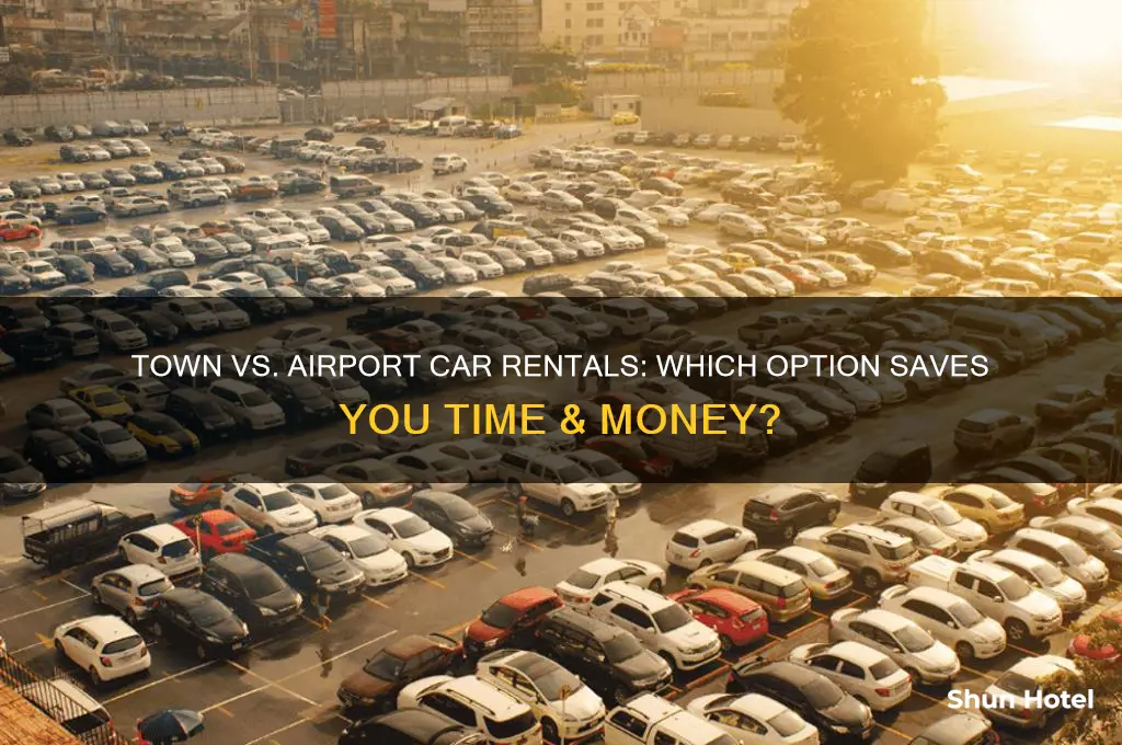 how to get in town rental car vs airport