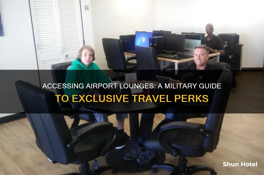 how to get into airport lounge military
