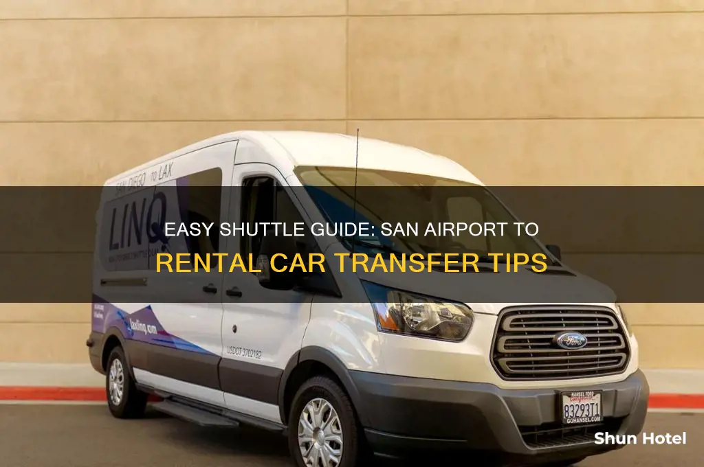 how to get shuttle san airport to rental car