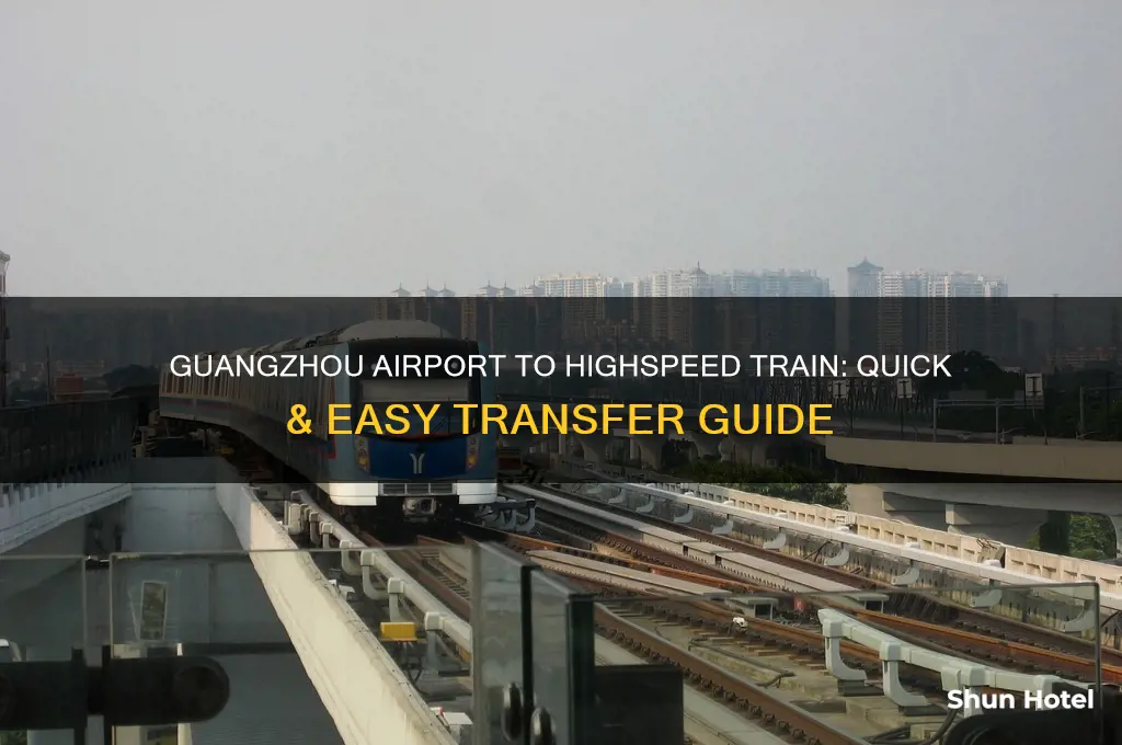 how to get the the highspeech train from guangzhou airport