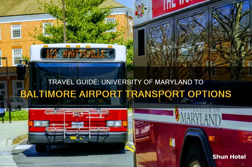 how to get to baltimore airport from university of maryland