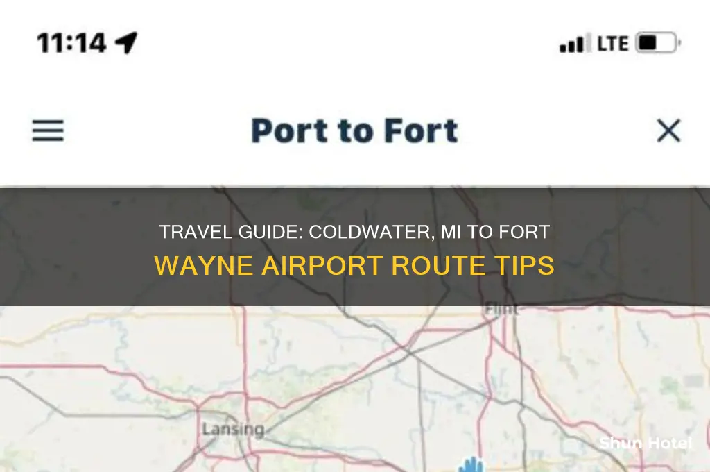 how to get to fort wayne airport from coldwater mi