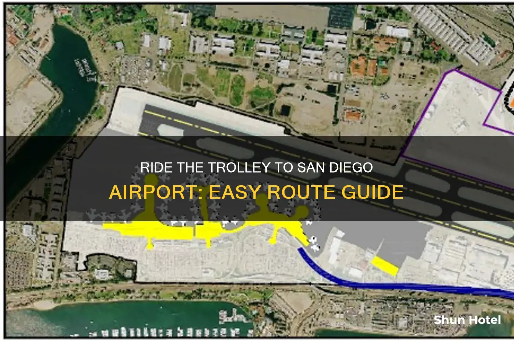 how to get to san diego airport by trolley