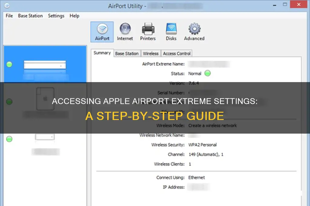 how to get to settings apple airport extreme