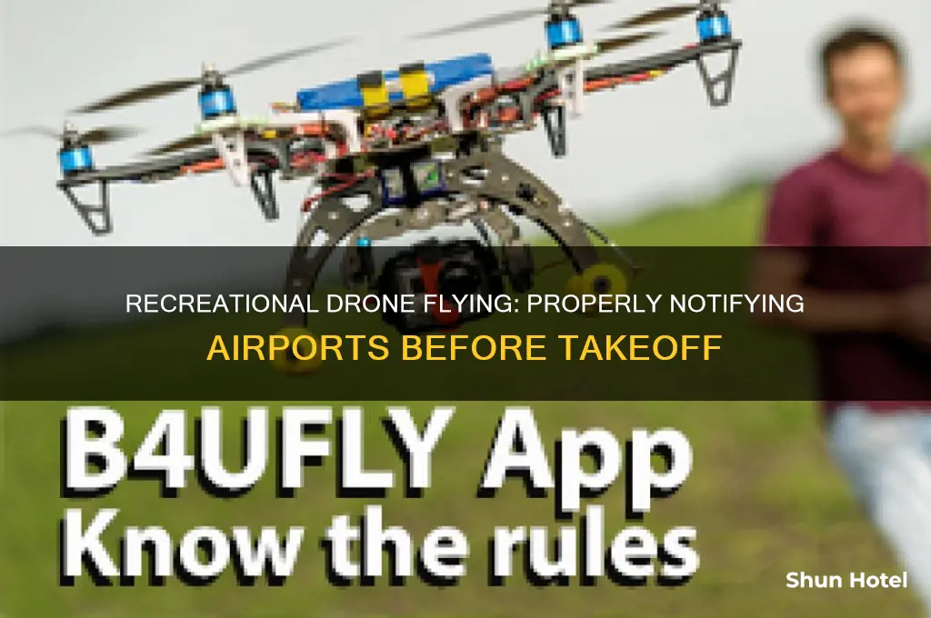 how to give notice to airport flying a drone recreational
