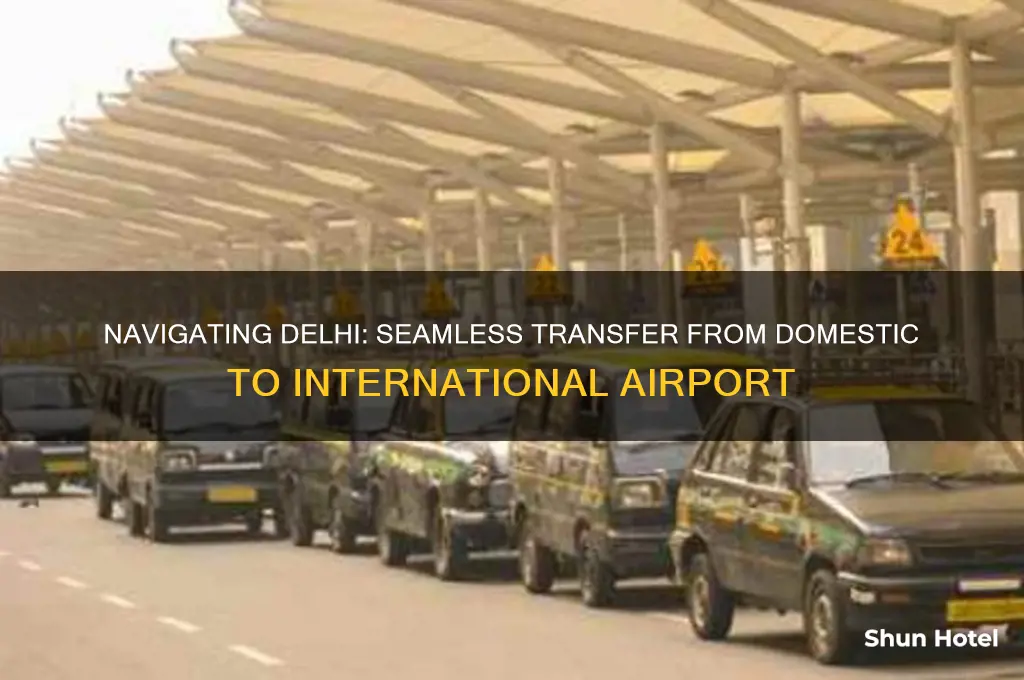 how to go from delhi domestic to international airport