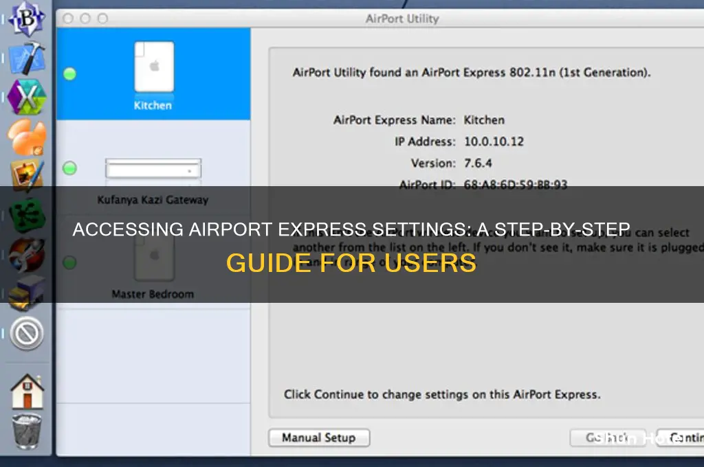 how to open airport express settings