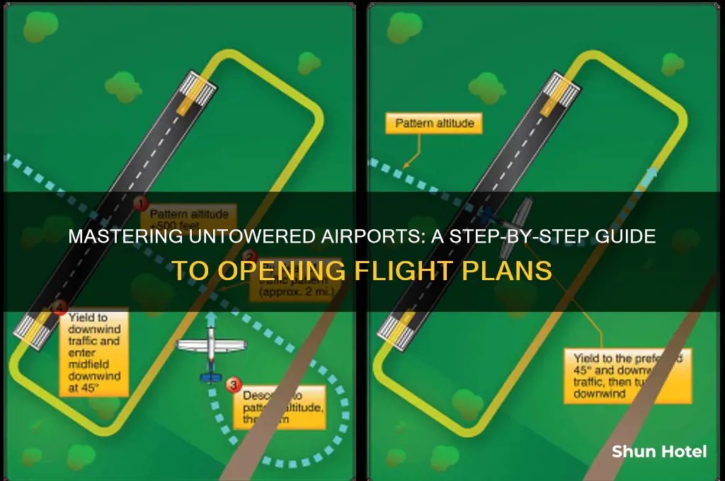 how to open flight plan at untowered airport