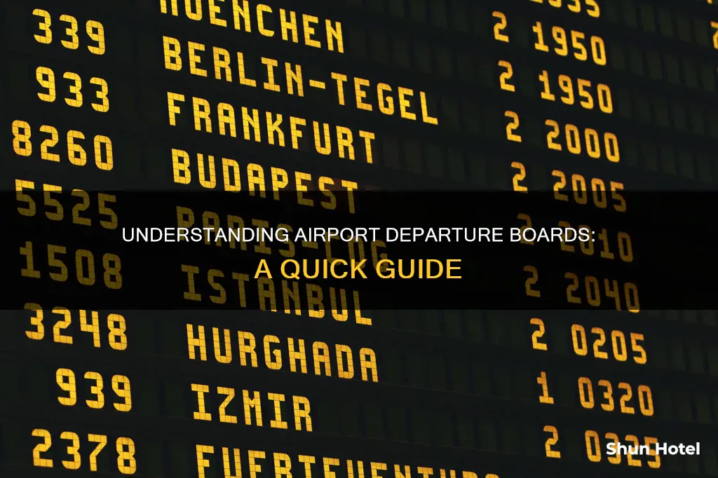 how to read airport departure board