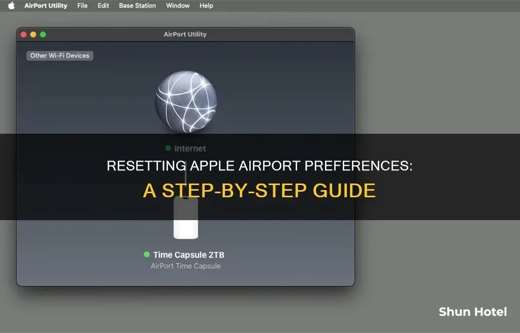 how to reset apple airport preferences