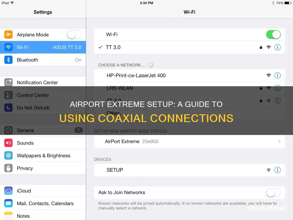 how to use airport extreme coacial