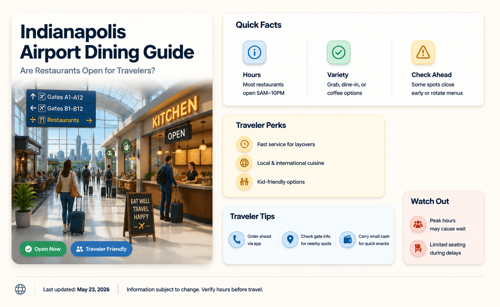 are restaurants open at indianapolis airport