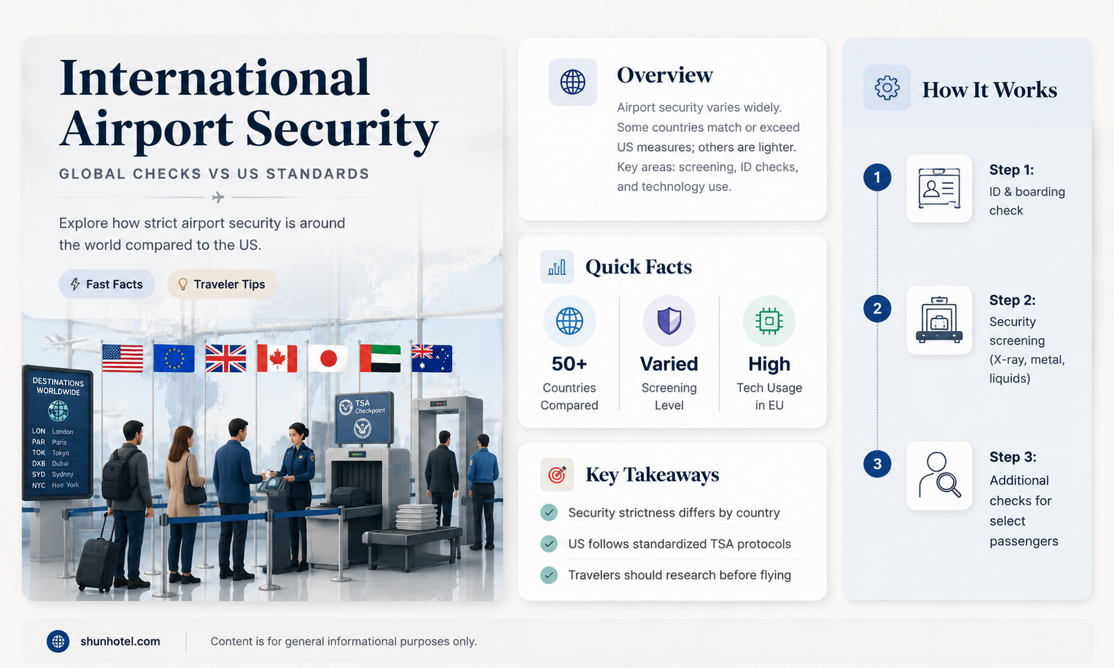 are international airports as strict as us