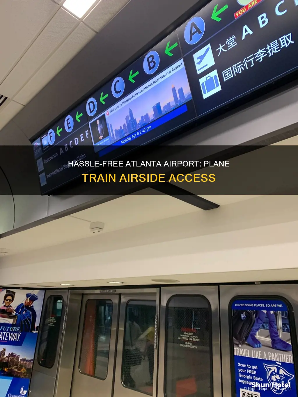is atlanta airport plane train airside