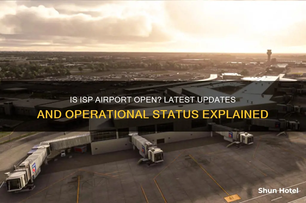 is isp airport open